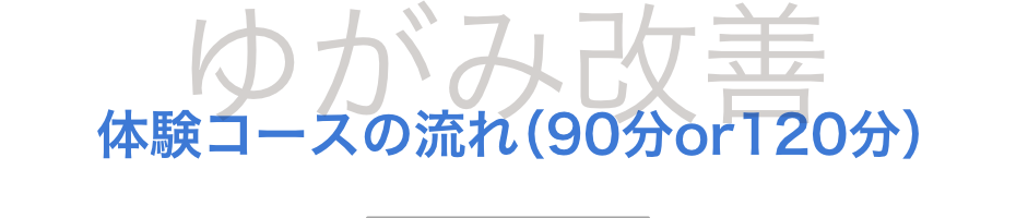 ゆがみ改善体験コースの流れ